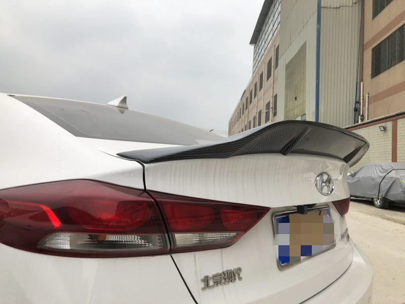 Используется для hyundai new Elantra/avante спойлер год глянцевое углеродное волокно/FRP заднее крыло R стиль спортивные аксессуары