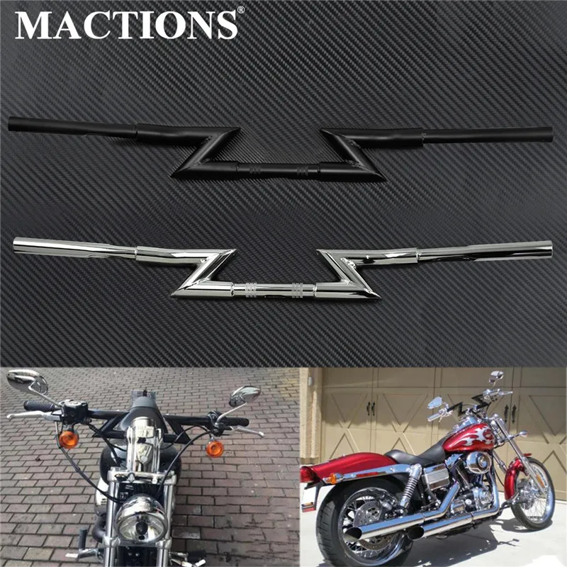 1 ✥ мм мотоциклетный тормозной Z-образный руль черный/хром для Harley Touring Electra Glide