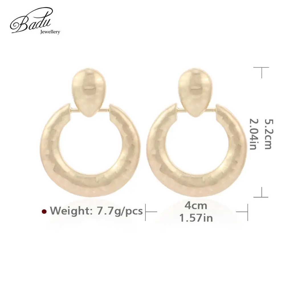 

Badu 2019 New Big Round Hollow Earrings for Women Fashion Metal Earrings Vintage Punk Rock Party Gifts Jewelry Wholesale