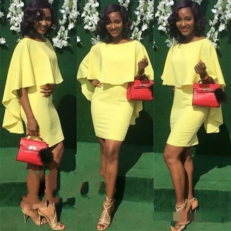 Шифоновые коктейльные платья длиной выше колена недорогой желтый светильник