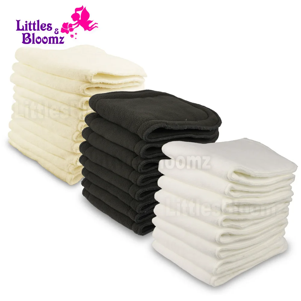 [Littles&Bloomz] Многоразовые моющиеся вкладыши-вкладыши для реального Кармана Ткань подгузник из микрофибры бамбуковый угольный вкладыш