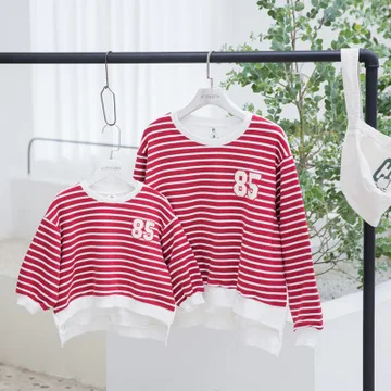 Toddler Mommy and Daughter Son Streak Long Sleeve Kids Baby Girl boy Sweatshirt Family Matching Outfit Digital Printed Tops | Мать и