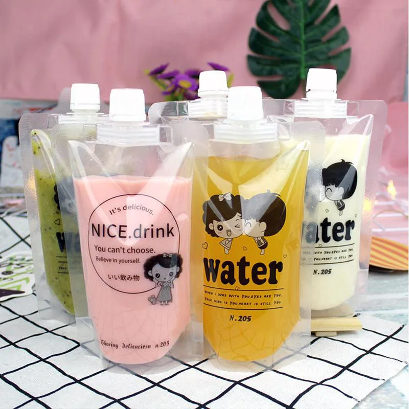 100 шт. пластиковый упаковочный пакет с носиком для напитков жидкий сок Молоко