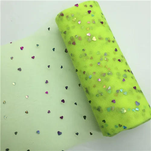 I15 Green fruit Блестящий тюль из органзы в рулоне 15 см, 10 ярдов, яркие прозрачные марлевые элементы для свадьбы, Нового года, украшения, принадлежности для дня рождения - Цвет: I15 Green fruit