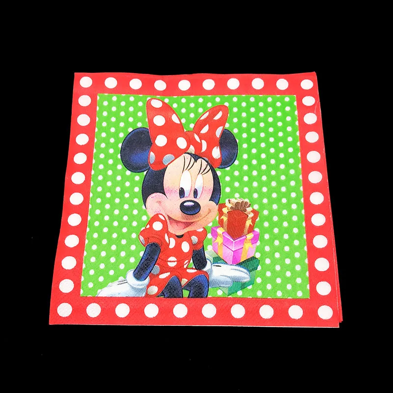20pcs napkins Минни Маус вечерние украшения тема Минни Мауса тарелки салфетки чашки тема Минни Мауса одноразовые наборы посуды - Цвет: 20pcs napkins