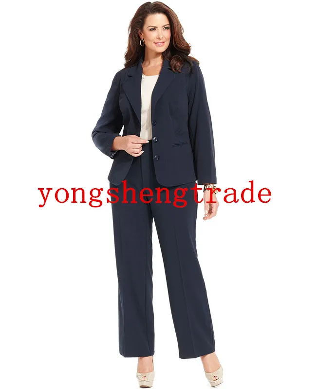 Плюс Размеры темно эластичная костюмная ткань три кнопки куртка и