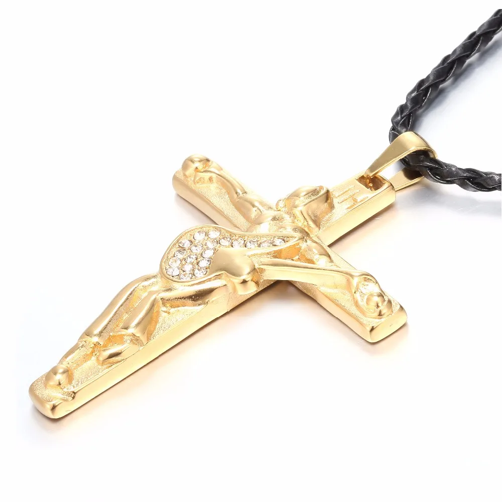 Johnny Hallyday гитары крест кулон цепочки и ожерелья для мужчин женщин Колье jewelry нержавеющая сталь изящная серебрянная цепочка христианское распятие