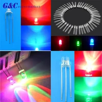 50pcs f3f5 led diodes light 3pin common anodecathode 3mm 5mm round dual colour clear red greenred blue kit