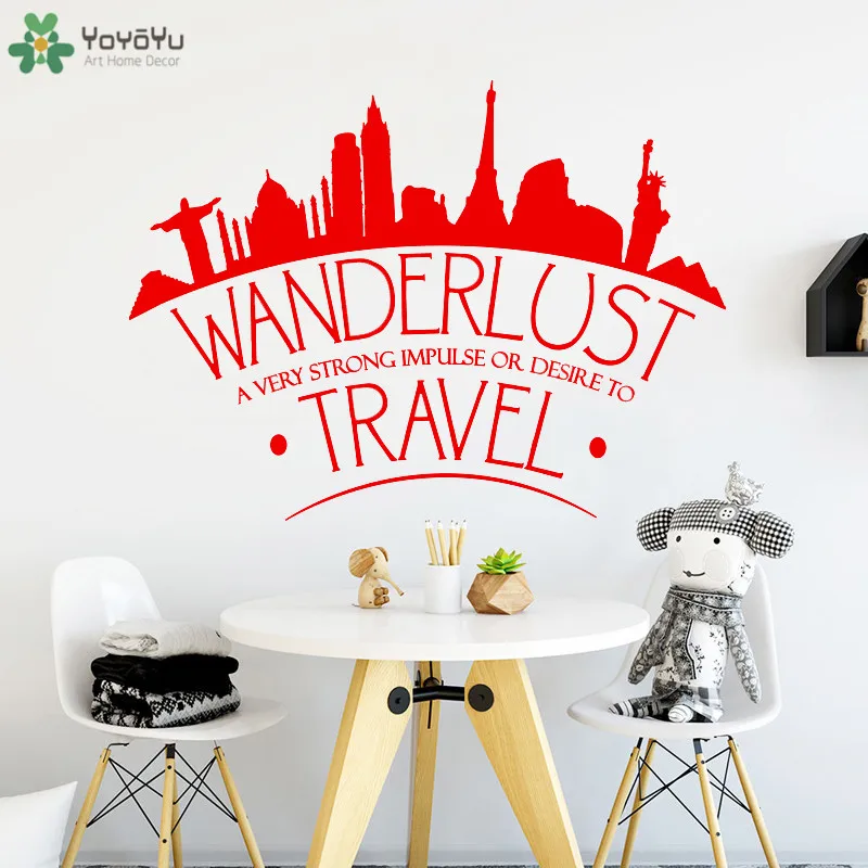 Настенная Наклейка с надписью Travel world Цитата вдохновляющие Нью Йорка виниловые