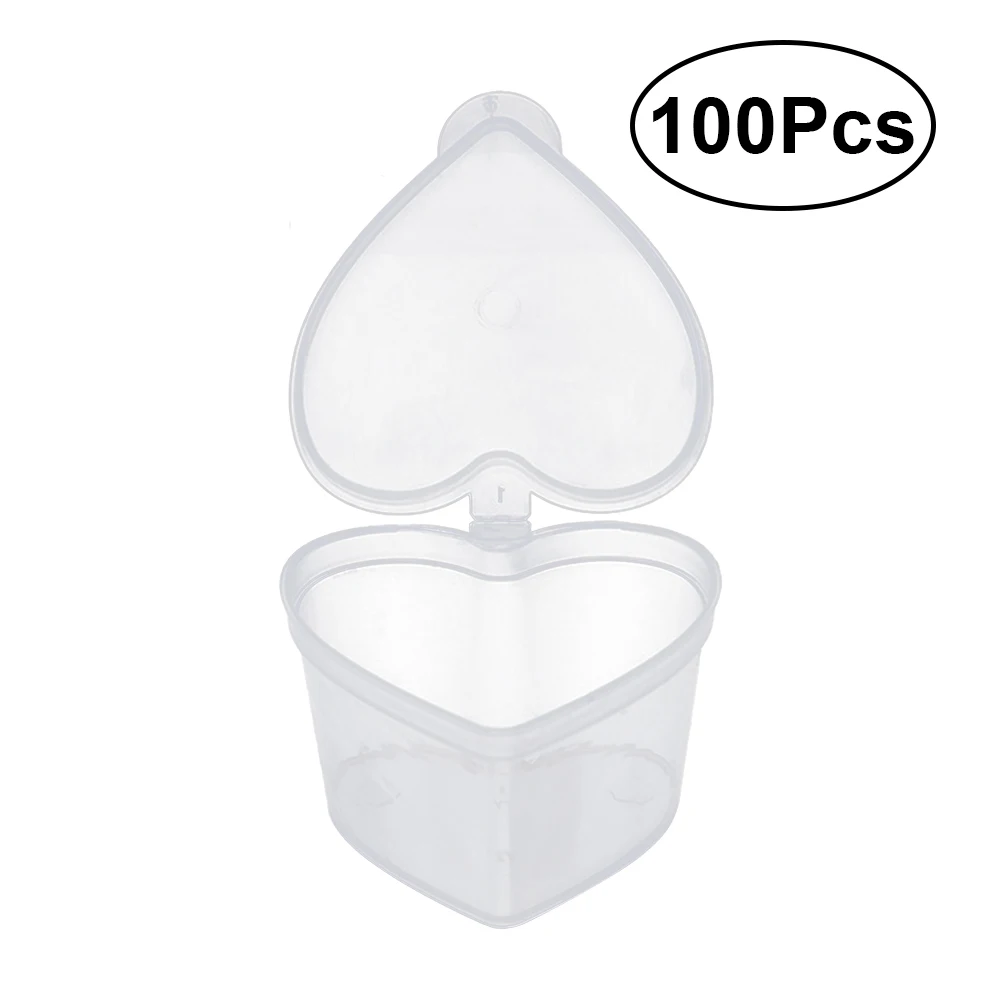 50ML PP Plastic Transparent Spice Jars Heart Shaped Spice Storage Leak Proof Container With Lid Mini Sauce Seasoning Box