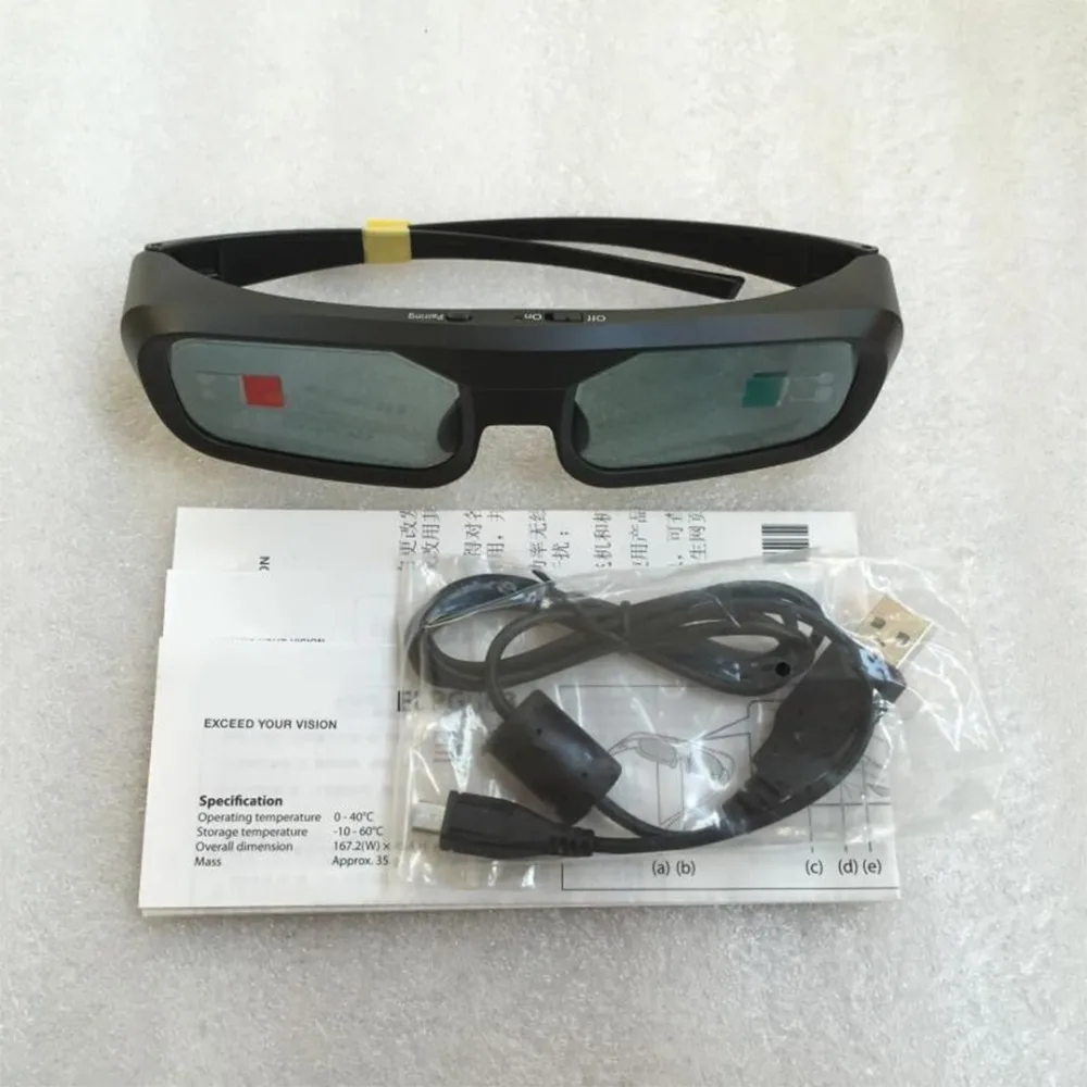 3D активные очки для EPSON ELPGS03 EH-TW3020 EH-TW3020E EH-TW5020UB EH-TW5020UBE EH-TW6010 EH-TW6100 TW8100 USB Перезаряжаемые