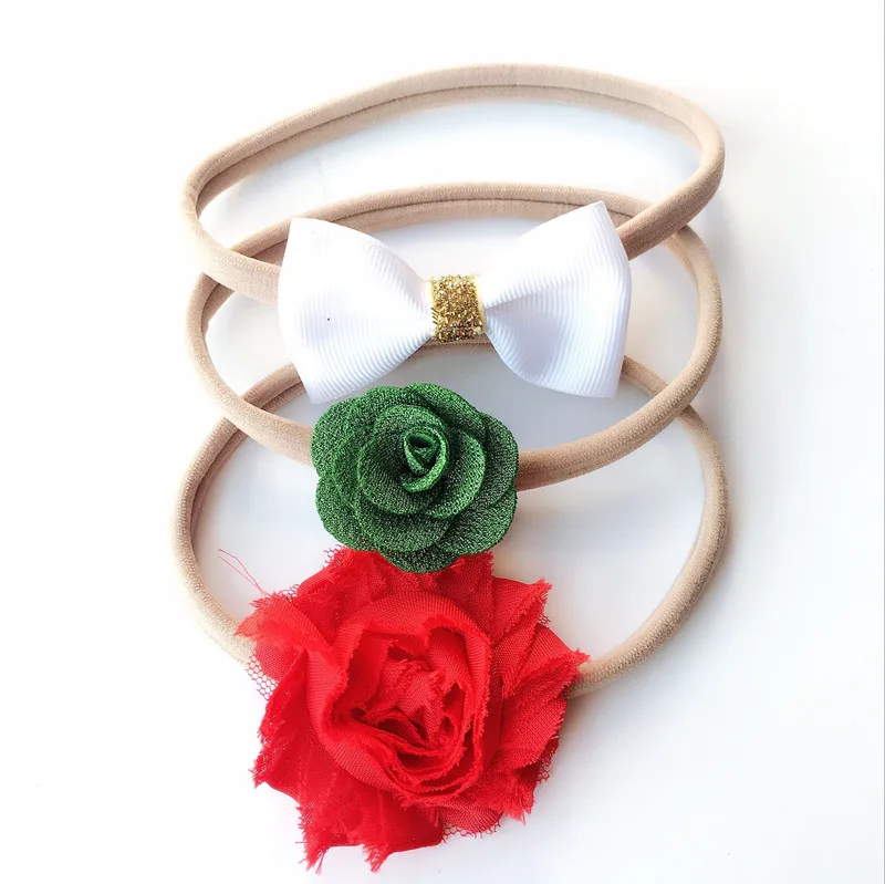 3 шт./компл. лента для волос с бантом Набор повязок на голову потрепанный цветок