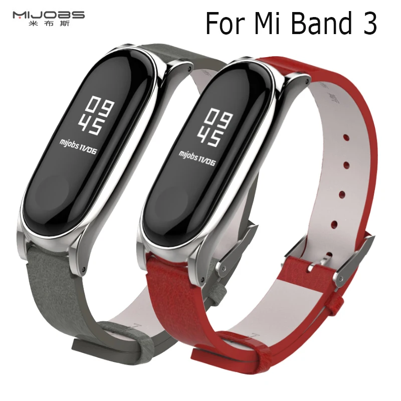 Для Mi Band 3 ремешок металлический каркас PU кожаный для Xiaomi Аксессуары