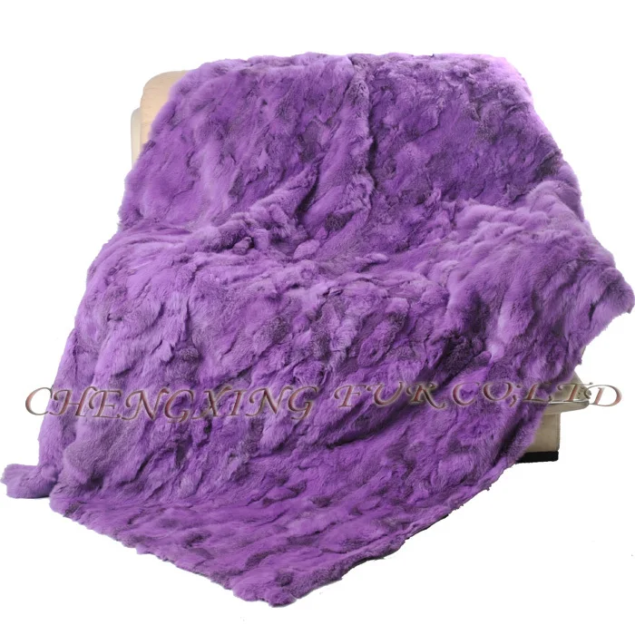 purple CX-D-12/Z 150x200 см заказное лоскутное покрывало из натурального меха кролика - Цвет: purple