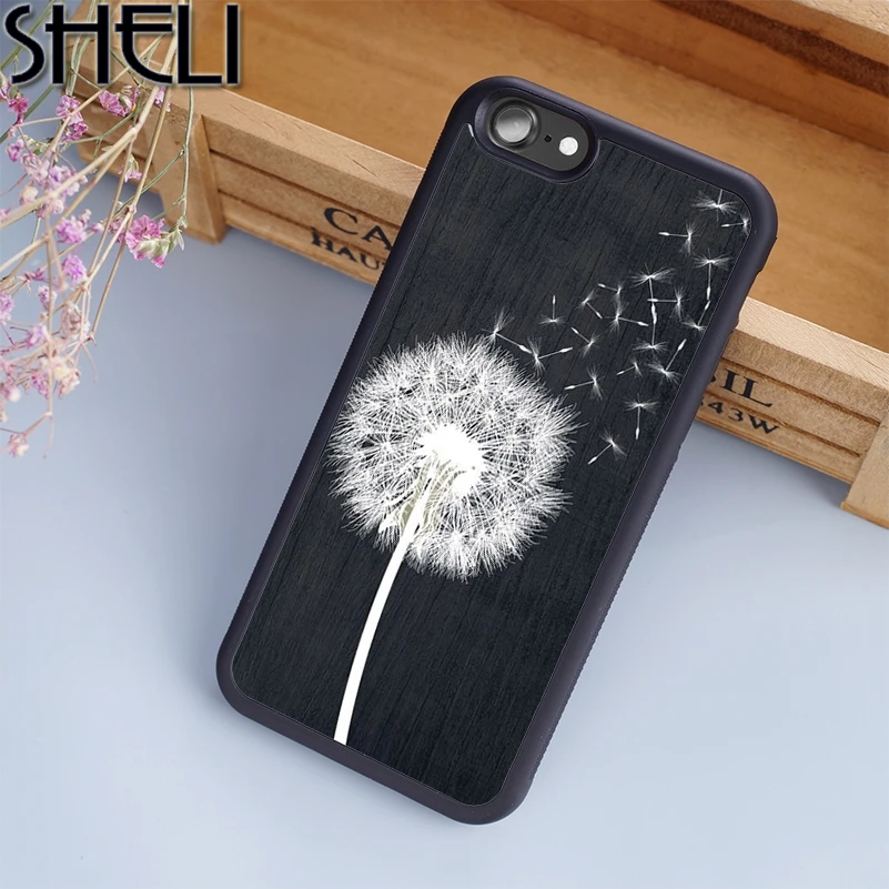 Чехол для телефона SHELI Одуванчик на черном дереве iPhone 5 6 6s 7 8 plus 11 pro X XR XS Max Samsung Galaxy
