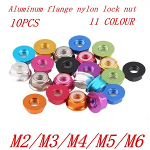 10 шт.компл. M2 M3 M4 M5 m6 11 цветная Фланцевая нейлоновая Заклепка гайка заклепочные гайки алюминиевый сплав шестигранные нейлоновые фиксирующие гайки