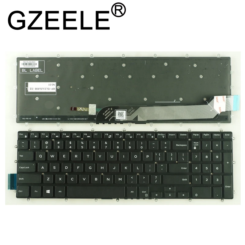 Клавиатура GZEELE новая с подсветкой английская для ноутбука DELL VOSTRO 15-5000 5568 V5568