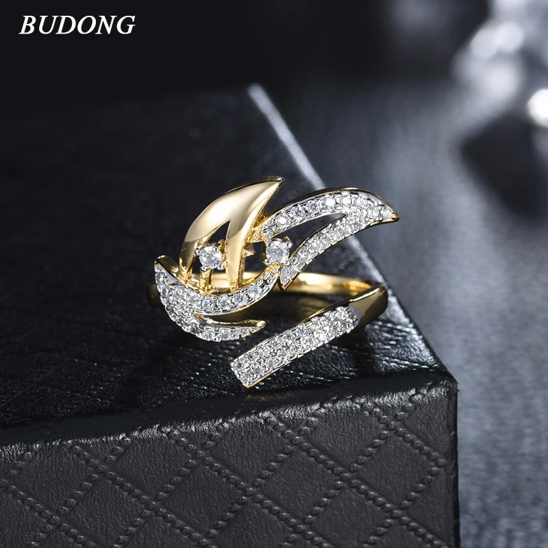 BUDONG Бесконечность Открытое кольцо Прямая поставка Золото Цвет ювелирные изделия