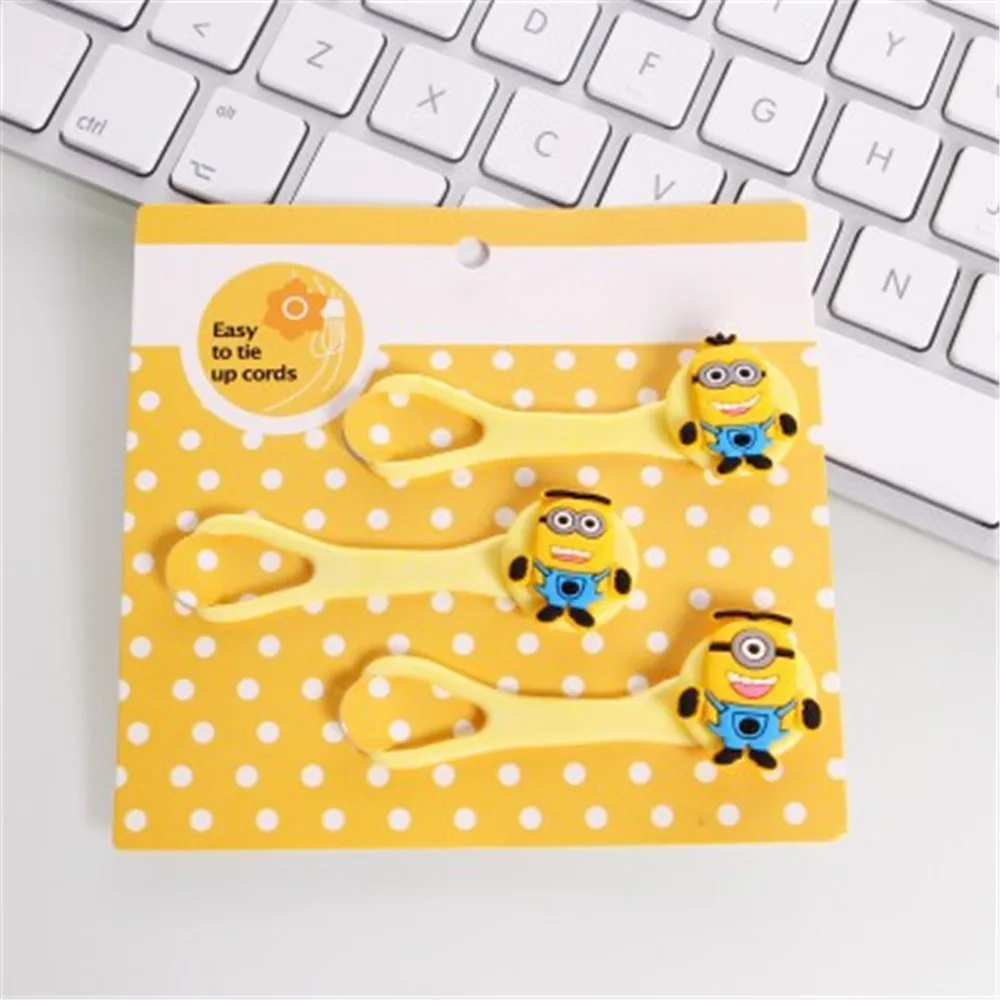 3Pcs Cute Mini Cartoon Earphone Cable Winder Charging Wire Cord Organizer Holder for iPhone Android Multi-styles | Электроника