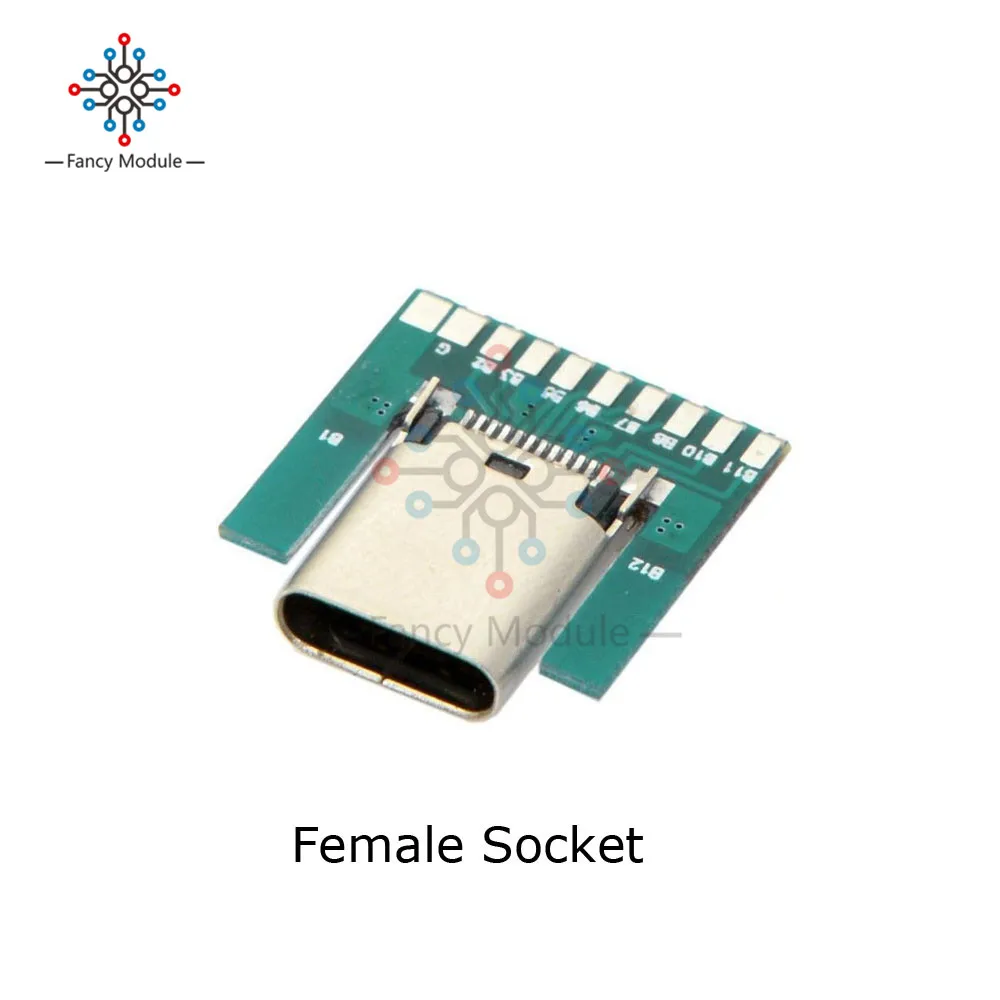 USB 3,1 type C разъем 24 контакта штекер/гнездо адаптер розеток для припоя провода и кабеля 24 контакта поддержка печатной платы