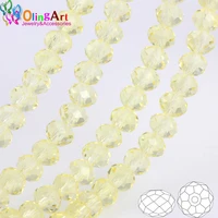 olingart 346810mm round glass beads rondelle austria faceted crystal lemon yellow color loose bead 5040 diy jewelry making