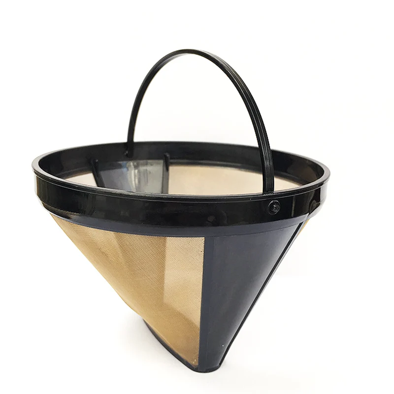 

Easy Clean Cone Shape Washable Reusable Coffee Maker Machine Fine Mesh 10-12 Cup Permanent Coffee Filter