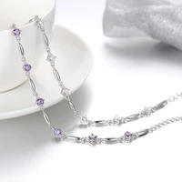 everoyal vintage zircon purple bracelets for women jewelry trendy 925 sterling silver bracelet female accessories fashion gift