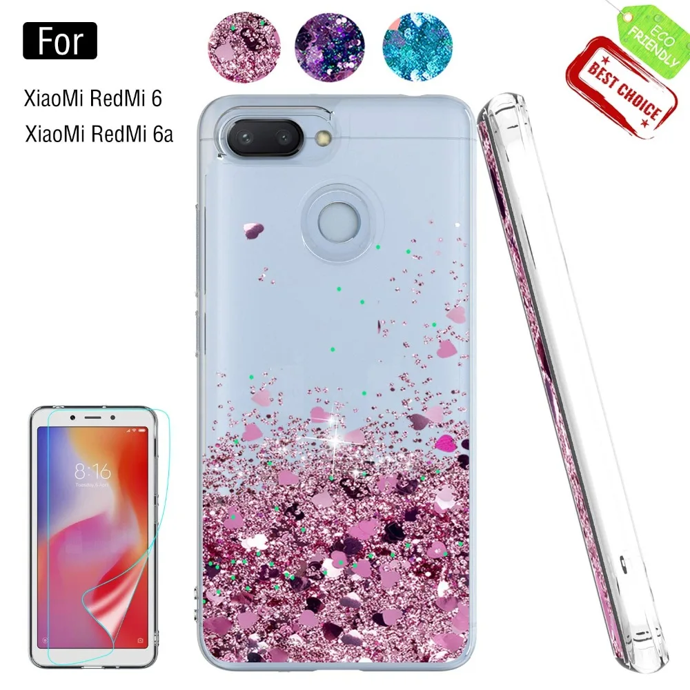 Redmi 6A Case Liquid Glitter For Xiaomi A2 Lite 6 Pro Coque Dynamic Quicksand Star Soft TPU Silicone Cover |