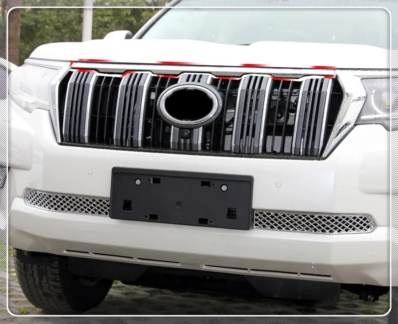 Верхняя Автомобильная решетка радиатора для Toyota Land Cruiser Prado FJ150 2018 хромированная