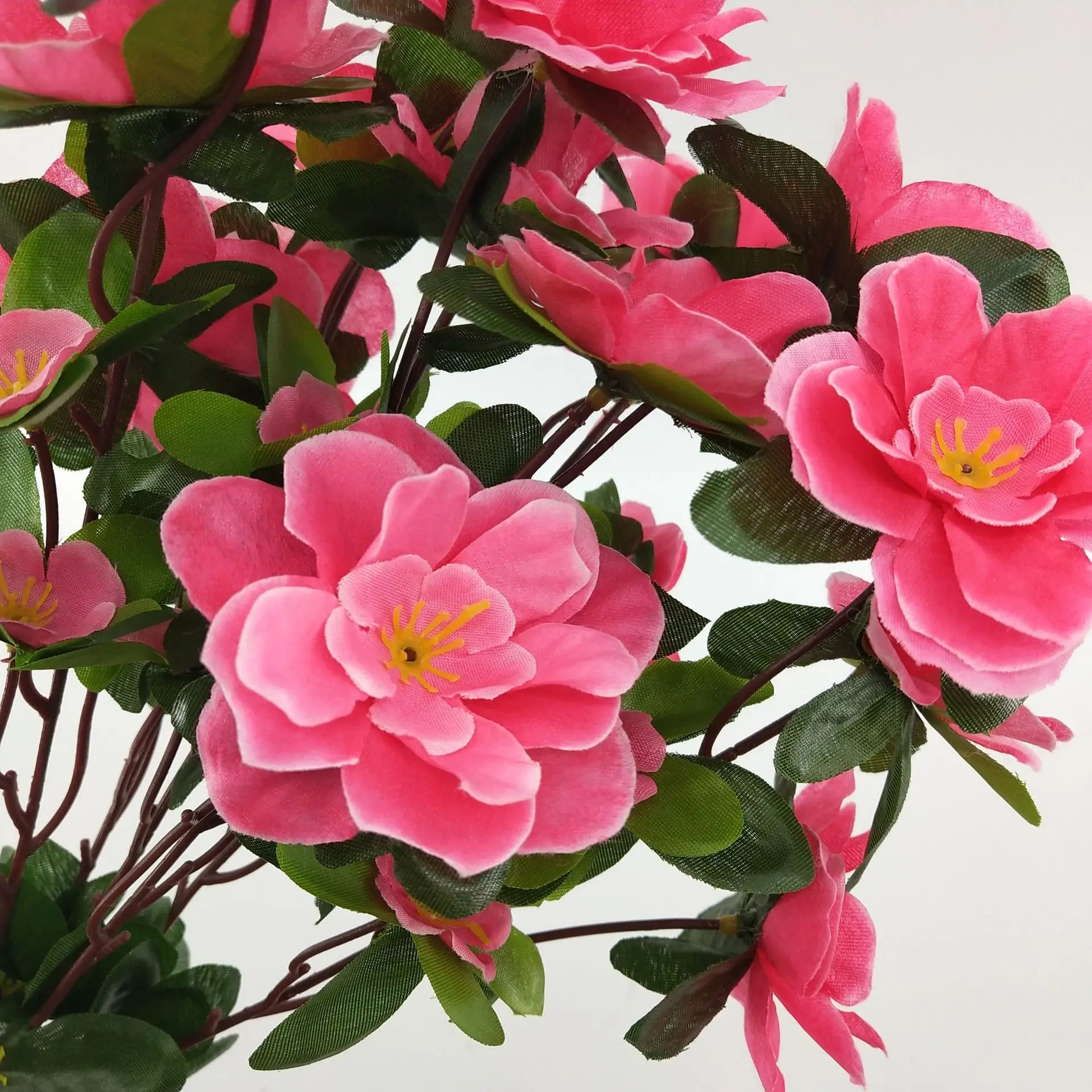 Искусственный Рододендрон цветы Azalea бонсай Шелковый пластиковый цветок для