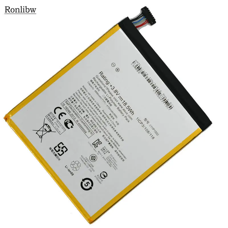 Ronlibw 4890mAh Телефон C11P1502 Замена батареи для ASUS ZenPad 10 Z300C Z300CL Z300CG