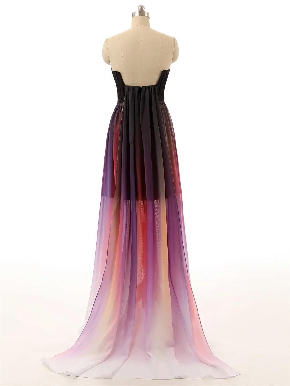 JaneVini Elegant Gradient Long Bridesmaids Dresses Plus Size Strapless Chiffon Prom Dress for Wedding Party Vestido De Gasa 2018 | Свадьбы и