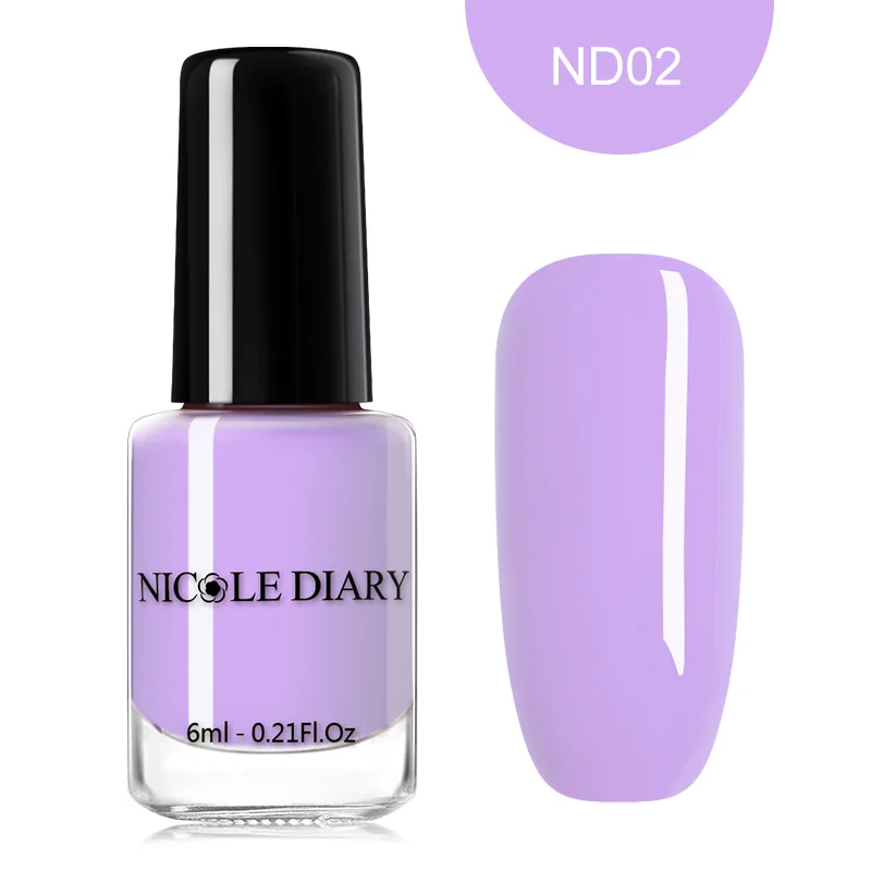 ND02 NICOLE DIARY 73 цвета лак для ногтей красный серый блеск жемчужины для дизайна ногтей лак на водной основе маникюр лак для ногтей 6 мл - Цвет: ND02