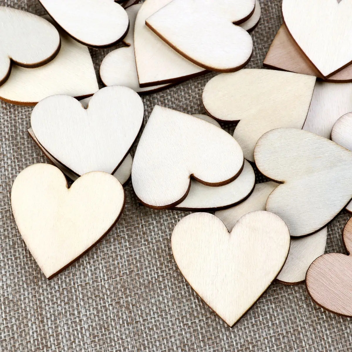 2017 New Wall Stickers 100pcs Rustic Wooden Wood Love Heart Wedding Table Scatter Decoration Crafts | Дом и сад