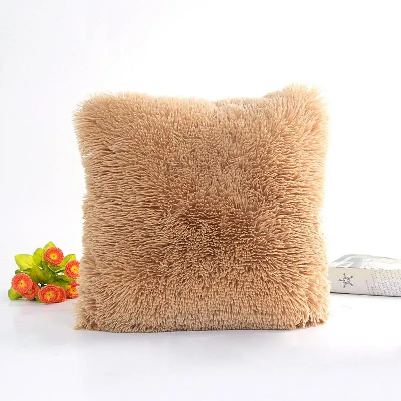 Фото 43*43CM Soft Cushion Cover Home Decor Plush Pillow Case Fur Waist Throw For Car Coffee 12 colors Дом и сад 43*43CM Soft Cushion Cover Home Decor Plush Pillow Case Fur Waist Throw For Car Coffee 12 colors Дом и сад
