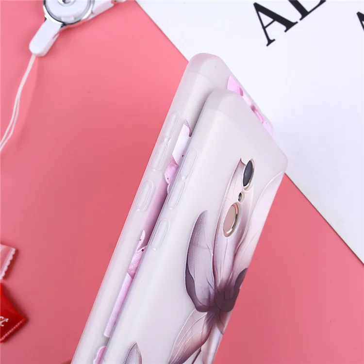Классный милый чехол для телефона Xiaomi Redmi 5 Plus 3D рельефный розовый цветочный GO S2 K20