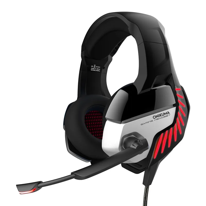black red ONIKUMA K5Pro шлем PS4 игровая гарнитура PC Gamer бас наушники с микрофоном для Mac nintendo переключатель Xbox One PUBG игры - Цвет: black red
