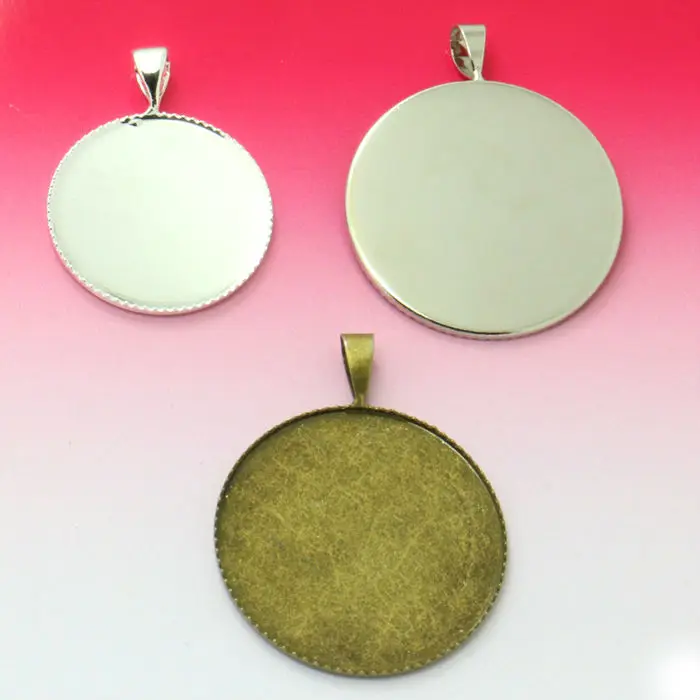 10pcs 20mm Silver/Antique Bronze Plated  Melon Seeds+Teeth Edge Tray for Cameo Settings Cabochon Pendants&Charms Blank Base