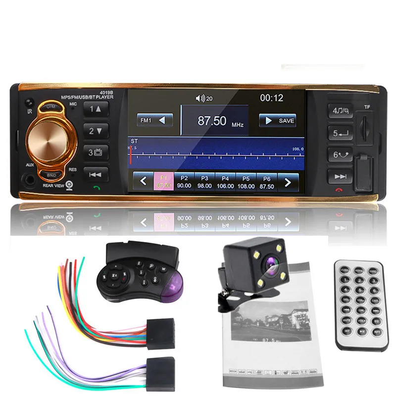 HD Авторадио Мультимедиа Mp5 плеер 1DIN Авто Аудио Стерео Bluetooth Handsfree USB TF FM AUX Поддержка рулевого колеса управление