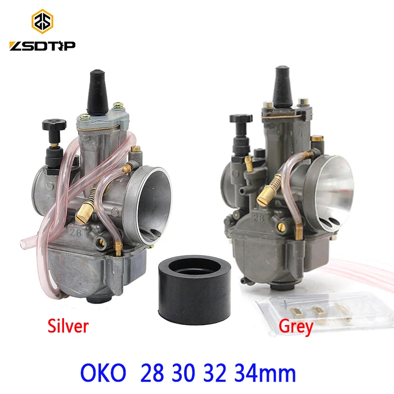 

ZSDTRP 2T 4T 28 30 32 34mm Carburetor Replacement OKO PWK Carb with Power Jet Racing Scooter Dirt Bike Pit ATV