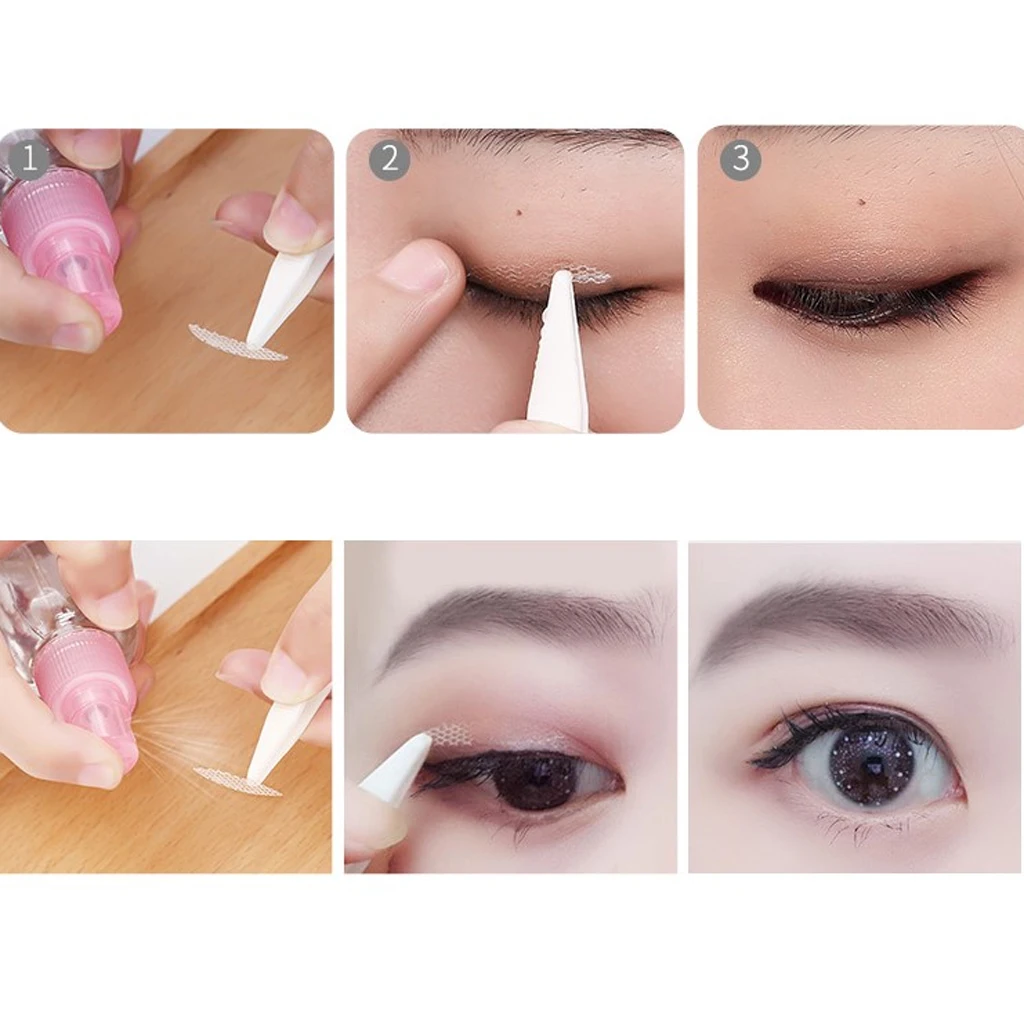 3 Types Double Eyelid Tapes- 220 pairs Adhesive Invisible Fiber Dual Eyelid Stickers- Natural Skin Color Eye Lid Tapes