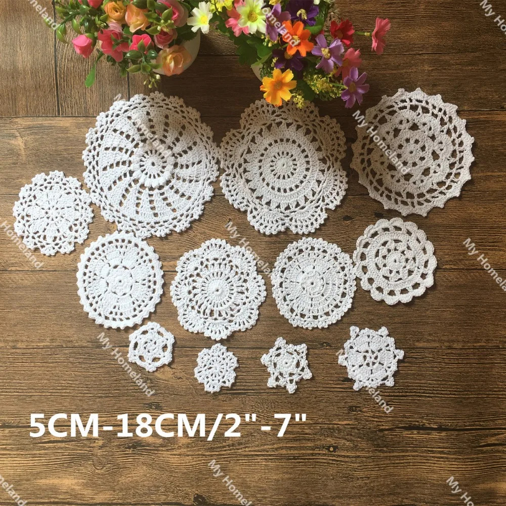 24 моделей 100% хлопка ручной работы крючком салфетки Кубок Мат Pad Coaster Винтаж мотивы