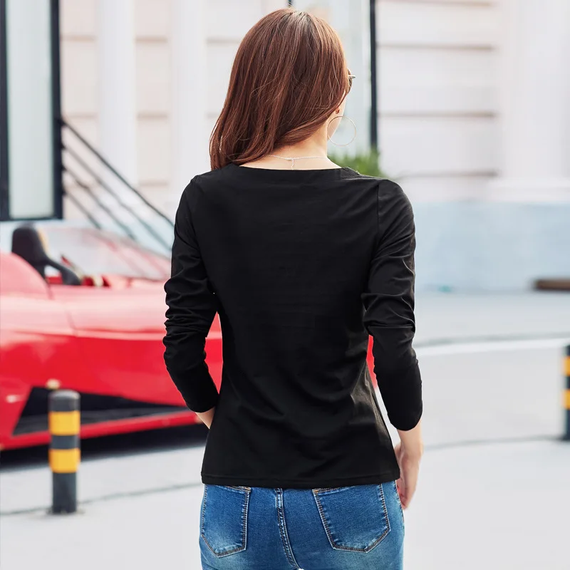 Новинка 2020 зимняя футболка размера плюс женские топы футболки с длинным рукавом