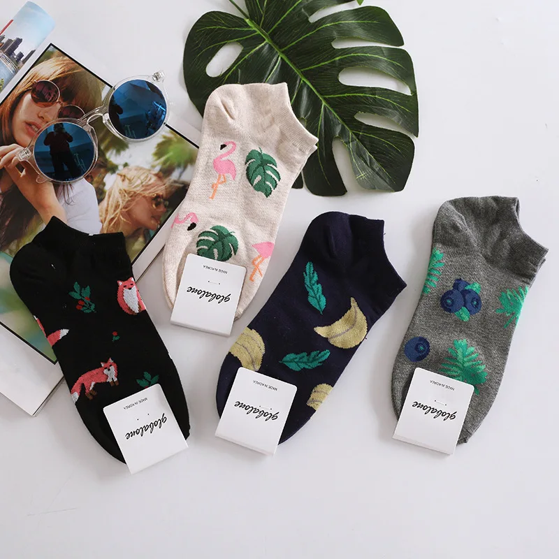 Забавные мягкие мода птица мультфильм Harajuku животных фламинго хлопковые носки