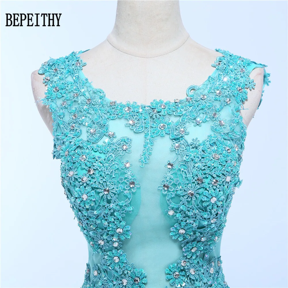 BEPEITHY vestido de festa Элегантное длинное вечернее платье из тюля с глубоким вырезом сзади и блестками аппликация вечернее платье Robe De Soiree