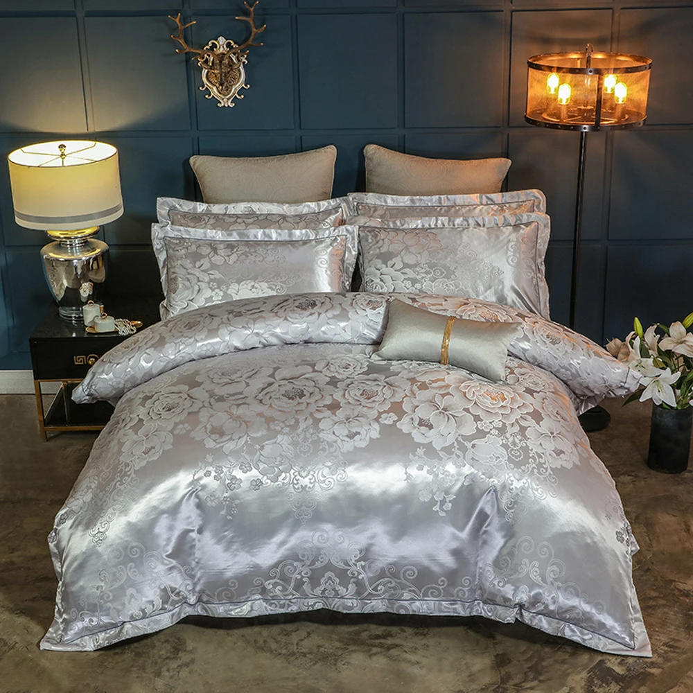 Papa& Mima жаккард постельное белье queen King size Постельный набор простыня наволочка пододеяльник набор шелк и хлопок ткань Прямая поставка