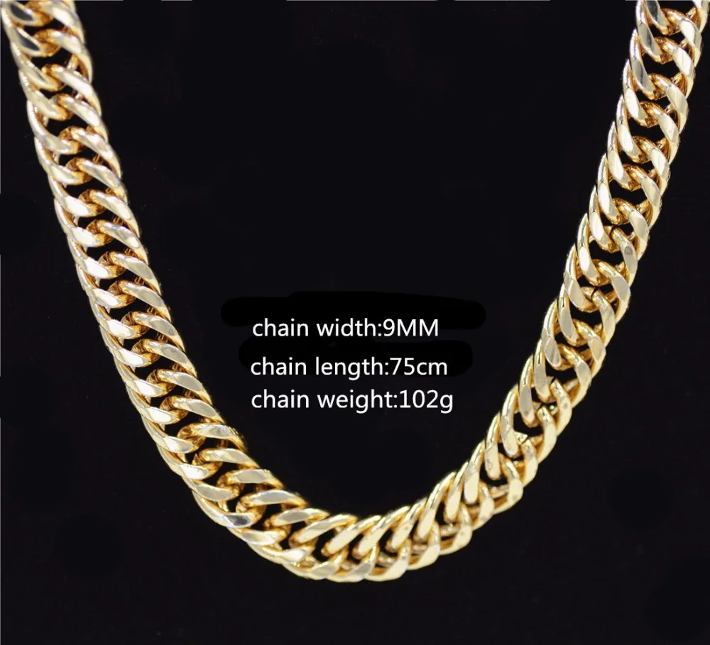 Uodesign Men's Thick Gold Chains Fashion Necklaces Male ColorAlloy Mens Cuban Link Chain Necklace Jewellery for men | Украшения и