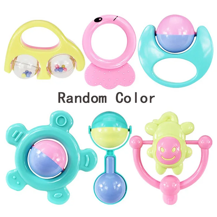 6pcs set rattles 6 шт. Набор детских игрушек 0-12 месяцев погремушки мобильные Прорезыватели Развивающие игрушки для новорожденных подарки на день рождения детское одеяло детские игрушки - Цвет: 6pcs set rattles