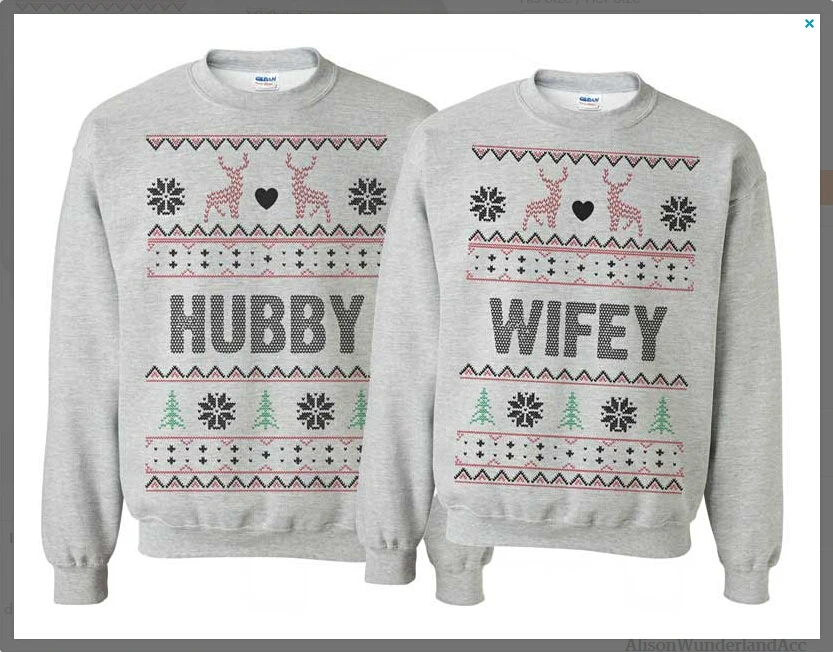 Hirigin 2017 Уродливые Рождественские парные пуловеры Hubby Wifey одинаковая Повседневная