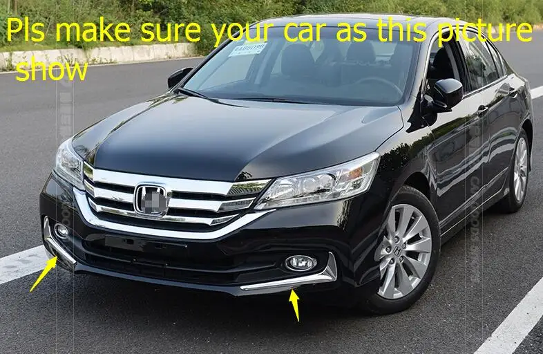 

Yimaautotrims Auto Accessory Chrome Front Fog Lamp Lights Eyebrow Decoration Cover Trim ABS Fit For Honda Accord 2013 2014 2015
